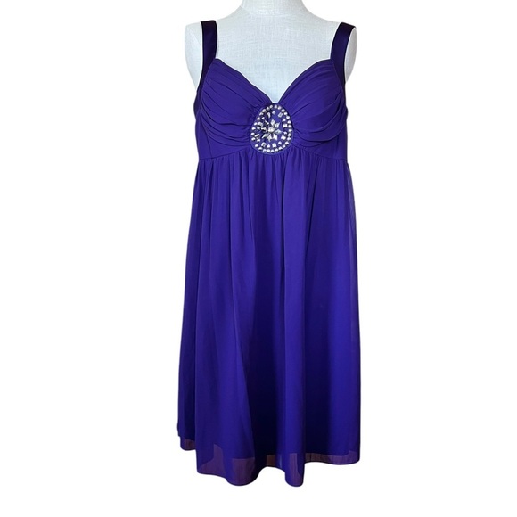 NWT London Times 16 Purple Sleeveless Formal Dress Wedding Cocktail Prom Party - Picture 2 of 10